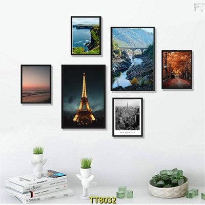 Ảnh gốc File tranh bộ 6 tấm TT80032 (độ nét cao) in mica