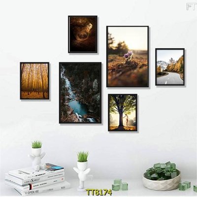 File gốc File tranh bộ 6 tấm TT80174 (in tráng gương) hiện đại