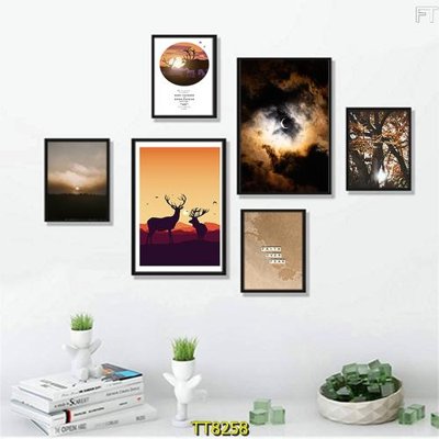 File gốc in mica File tranh bộ 6 tấm TT80258 chất lượng