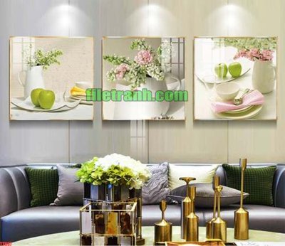 Ảnh gốc File gốc in bộ tranh decor treo tráng gương canvas TTH97 (nét căng) in mica
