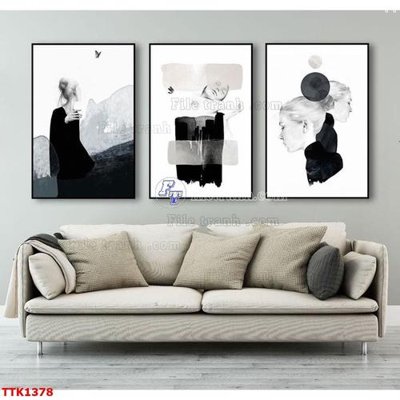 File in trần File bộ tranh treo tường decor TTK1378 (bản gốc 3D) sống động