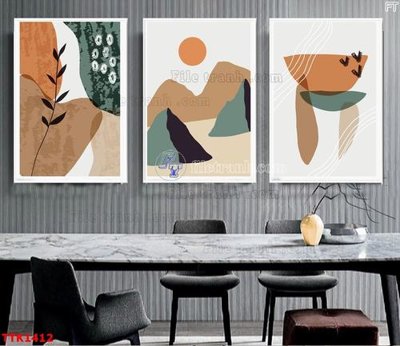 Hình ảnh file gốc File bộ tranh treo tường decor TTK1412 (chất lượng cao)