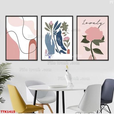 File gốc File bộ tranh treo tường decor TTK1415 (phong cách) châu Âu