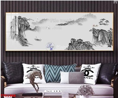 Tải file File bộ tranh treo tường decor TTK1466 (gốc) chủ đề hoa sen