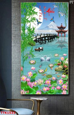 File tranh gốc in trần nhà File bộ tranh treo tường decor TTK1532 3D