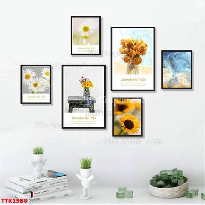 Mua file tranh gốc File bộ tranh treo tường decor TTK1588 tại Filetranh.com