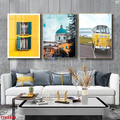 File tranh File bộ tranh treo tường decor TTK1634 (gốc) chủ đề thành phố