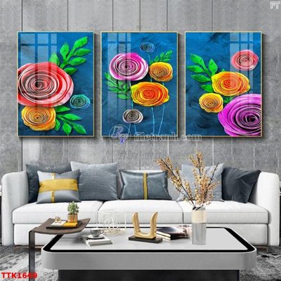 File in lụa File bộ tranh treo tường decor TTK1649 (tân cổ điển) File bộ tranh treo tường decor TTK1649