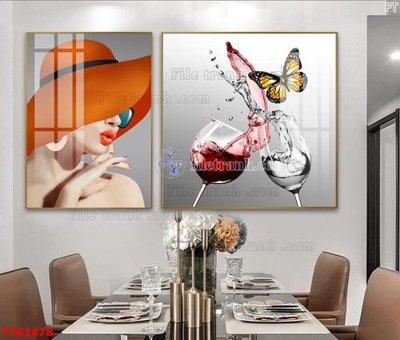 Tải file tranh gốc File bộ tranh treo tường decor TTK1678 chất lượng cao