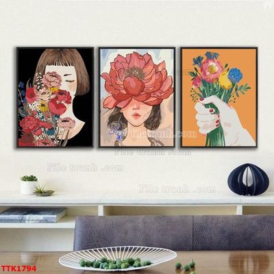 File gốc File bộ tranh treo tường decor TTK1794 (phong cách) cổ điển