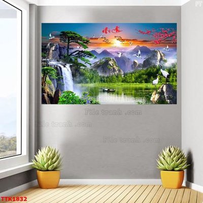 File tranh File bộ tranh treo tường decor TTK1832 (bản gốc) treo tường