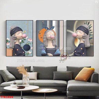 File gốc File bộ tranh treo tường decor TTK1834 (phong cách) tối giản