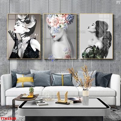 File tranh gốc File bộ tranh treo tường decor TTK1838 chủ đề hiện đại