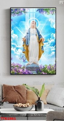 File in trần File bộ tranh treo tường decor TTK1861 (bản gốc) 5D