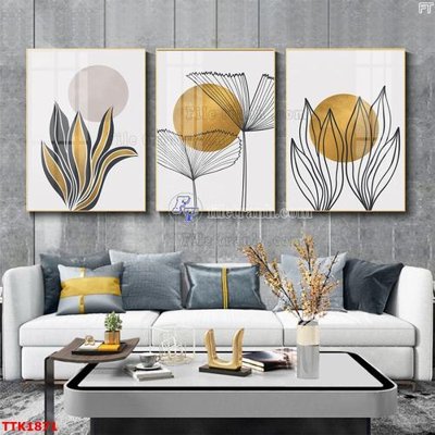 File tranh File bộ tranh treo tường decor TTK1871 (bản gốc) in lụa dán tường