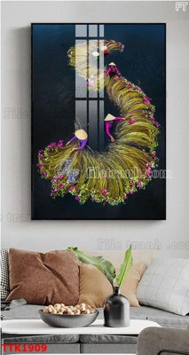 File in trần File bộ tranh treo tường decor TTK1909 (bản gốc 3D) sống động