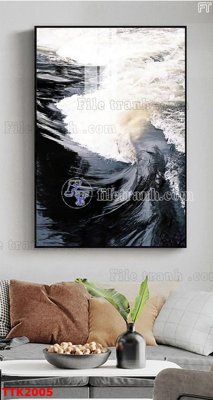 File gốc File bộ tranh treo tường decor TTK2005 (in lụa) họa tiết 3D