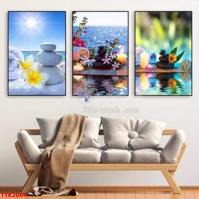 File in trần File bộ tranh treo tường decor TTK2064 (file gốc) hoa văn 3D