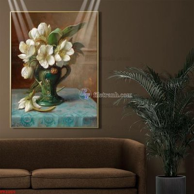 File gốc in ấn Tranh tĩnh vật sơn dầu hoa châu âu TV1005 độ phân giải cao