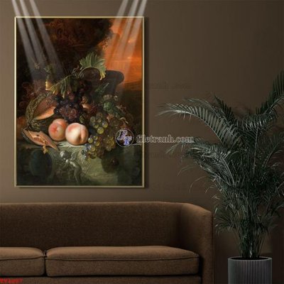 File PSD Tranh tĩnh vật sơn dầu hoa châu âu TV1007 (bản gốc) dễ dàng edit