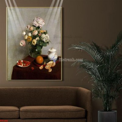 Tải file tranh Tranh tĩnh vật sơn dầu hoa châu âu TV146 (gốc) tại Filetranh.com
