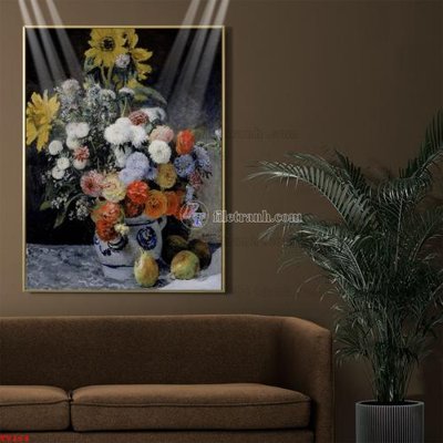 Download file gốc Tranh tĩnh vật sơn dầu hoa châu âu TV164 (in mica) trong suốt