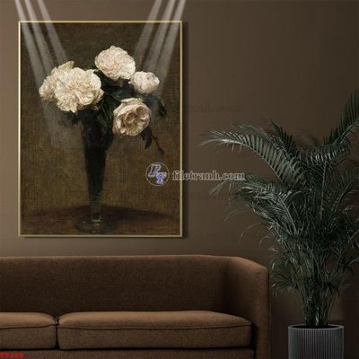 Tải file PSD Tranh tĩnh vật sơn dầu hoa châu âu TV168 (nguyên layer) để in