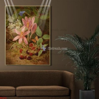 File gốc Tranh tĩnh vật sơn dầu hoa châu âu TV173 (trang trí) phòng làm việc