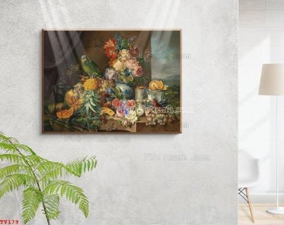 Tải về file tranh gốc Tranh tĩnh vật sơn dầu hoa châu âu TV179 (để in quảng cáo)