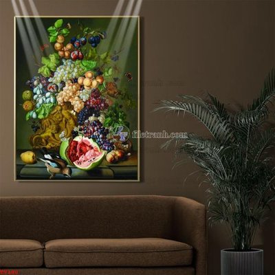 File in trần Tranh tĩnh vật sơn dầu hoa châu âu TV180 (bản gốc) hoa văn