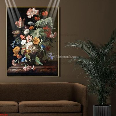 Chi tiết file ảnh Tranh tĩnh vật sơn dầu hoa châu âu TV204 sắc nét