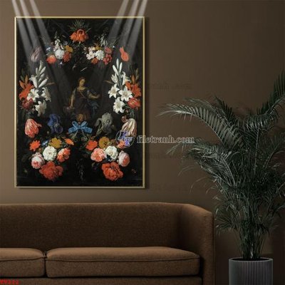 File in ấn cao cấp Tranh tĩnh vật sơn dầu hoa châu âu TV212 (file gốc)