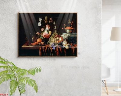 Tải file Tranh tĩnh vật sơn dầu hoa châu âu TV217 (gốc) in tranh tráng gương