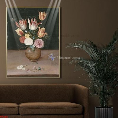 File tranh gốc Tranh tĩnh vật sơn dầu hoa châu âu TV242 (bản đẹp) độc quyền