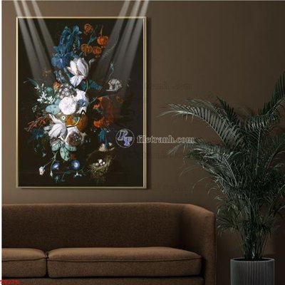 Hình ảnh file gốc in trần nhà Tranh tĩnh vật sơn dầu hoa châu âu TV275