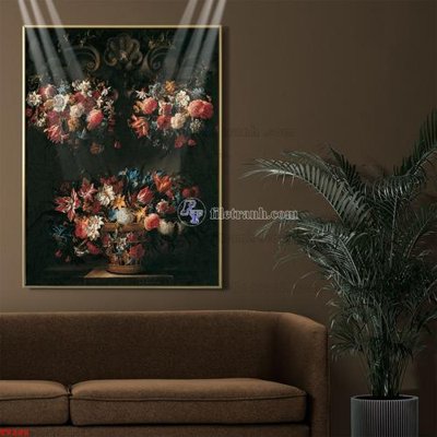 File PSD Tranh tĩnh vật sơn dầu hoa châu âu TV288 (bản gốc) cho nhà in