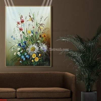 File gốc in ấn Tranh tĩnh vật sơn dầu hoa châu âu TV296 chuẩn màu CMYK