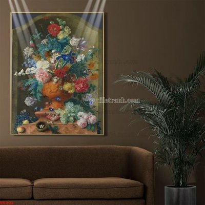 File gốc Tranh tĩnh vật sơn dầu hoa châu âu TV302 (in lụa) chi tiết cao