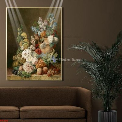 File gốc Tranh tĩnh vật sơn dầu hoa châu âu TV306 (thiết kế) độc quyền