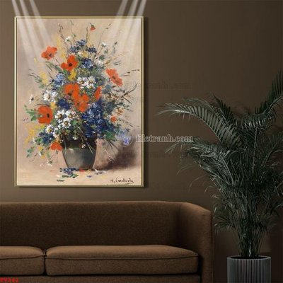 Tải file Tranh tĩnh vật sơn dầu hoa châu âu TV342 (ảnh gốc) in tranh kính