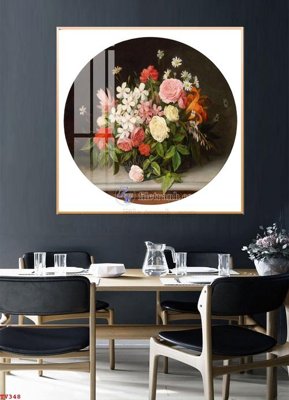 File tranh trang trí Tranh tĩnh vật sơn dầu hoa châu âu TV348 (tải file gốc)