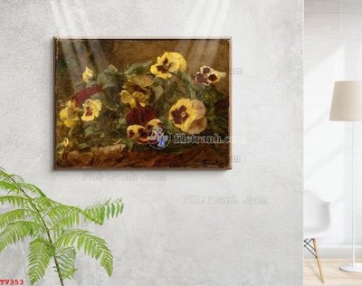 File gốc in ấn Tranh tĩnh vật sơn dầu hoa châu âu TV353 chuẩn màu CMYK