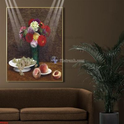 File ảnh gốc Tranh tĩnh vật sơn dầu hoa châu âu TV402 (chuyên in mica)