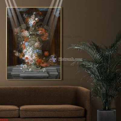 File gốc Tranh tĩnh vật sơn dầu hoa châu âu TV415 (in lụa) tranh mã đáo