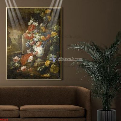 File gốc Tranh tĩnh vật sơn dầu hoa châu âu TV418 (cho in ấn) từ kho Filetranh