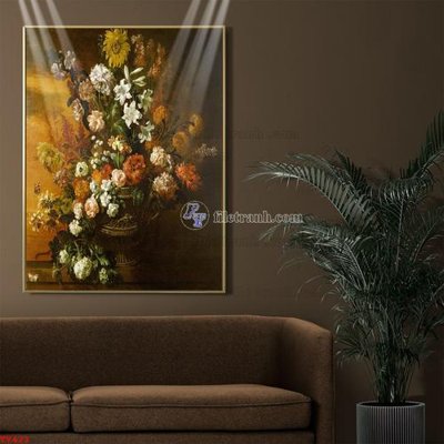 File ảnh gốc Tranh tĩnh vật sơn dầu hoa châu âu TV423 (chuyên in mica)
