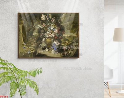 Tải file Tranh tĩnh vật sơn dầu hoa châu âu TV492 (gốc) làm file thiết kế