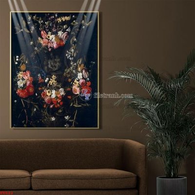 File gốc Tranh tĩnh vật sơn dầu hoa châu âu TV513 (in lụa) trang trí tường