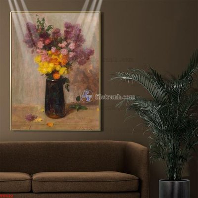 File gốc Tranh tĩnh vật sơn dầu hoa châu âu TV522 (bản quyền) cho in ấn