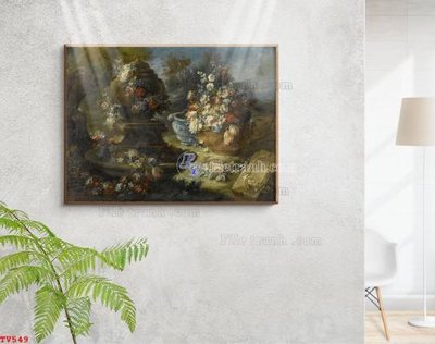 Mua file tranh gốc Tranh tĩnh vật sơn dầu hoa châu âu TV549 tại Filetranh.com